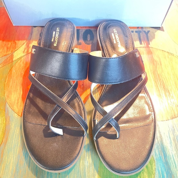 Liz Claiborne LC ANSON Women's Sandals Strappy Black Size 9.5 M NEW. - Picture 3 of 6